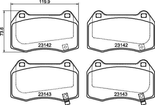 MINTEX RACING BRAKE PADS MDB2341 NISSAN SKYLINE FRONT