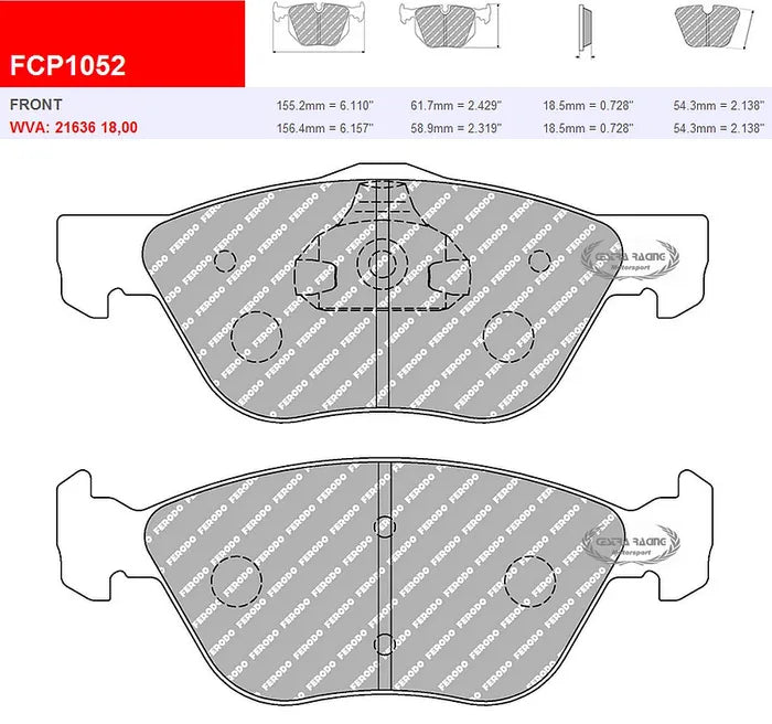 Ferodo Brake Pads FCP1052 - Alfa Romeo 145/155/156 Front