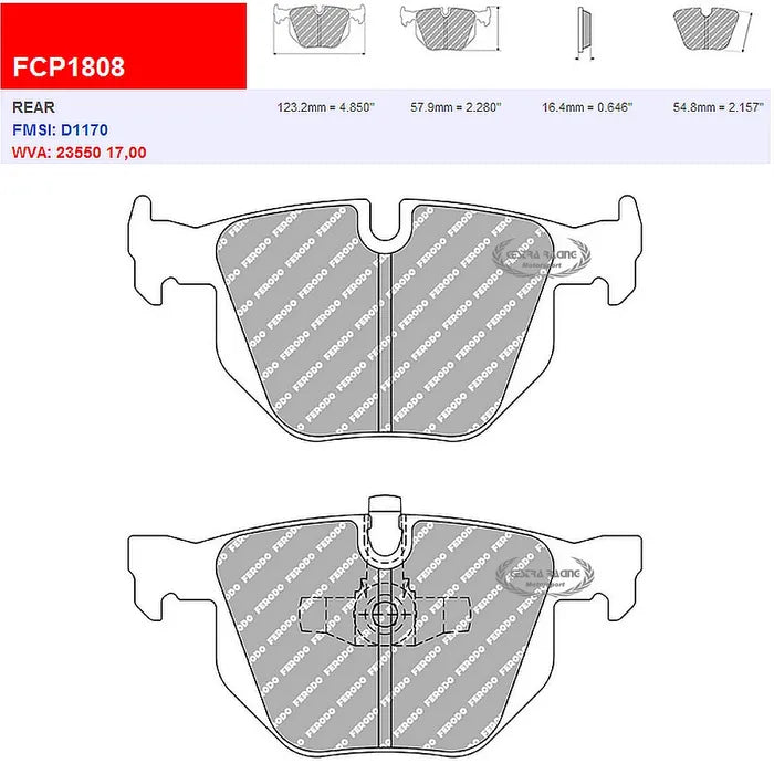 Ferodo DS2500 Brake Pads FCP1808 - BMW E90 E91 E92 & E93 2007 + Rear