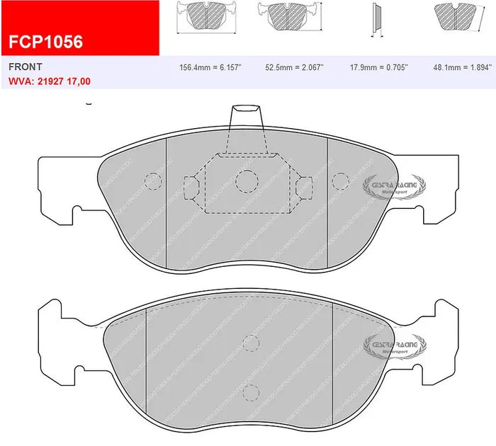 Ferodo DS2500 Brake Pads FCP1056 Alfa, Fiat, Lancia Front