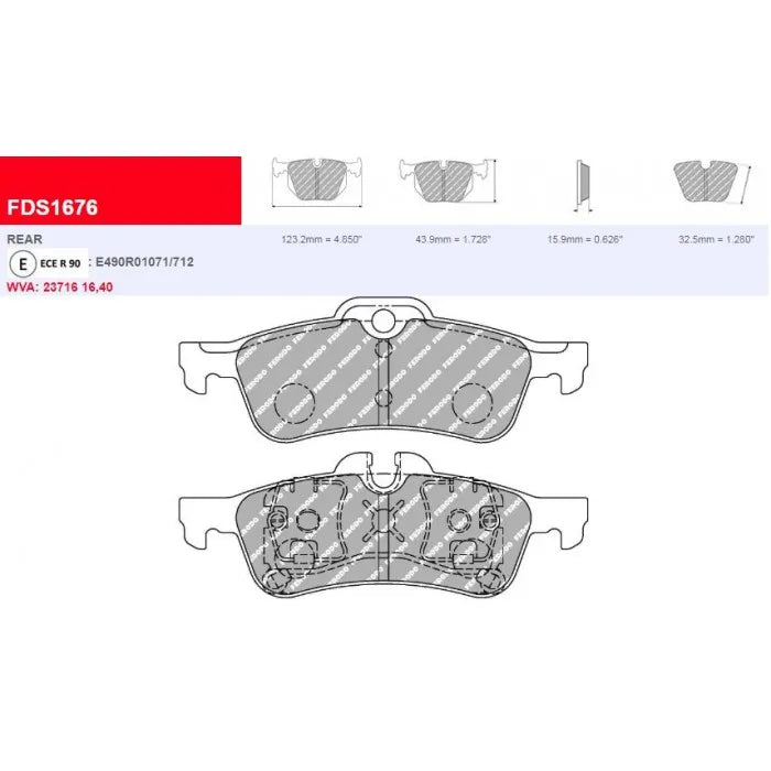 Ferodo DS Performance Brake Pads FDS1676 - Mini Rear
