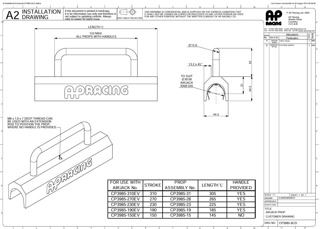AP Racing Safety Prop