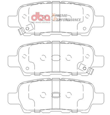 DBA Extreme Performance brake pads DB1509 Nissan 350Z, Dualis, Elgrand, Fuga, Maxima, Murano, Skyline & Suzuki Grand Vitara rear