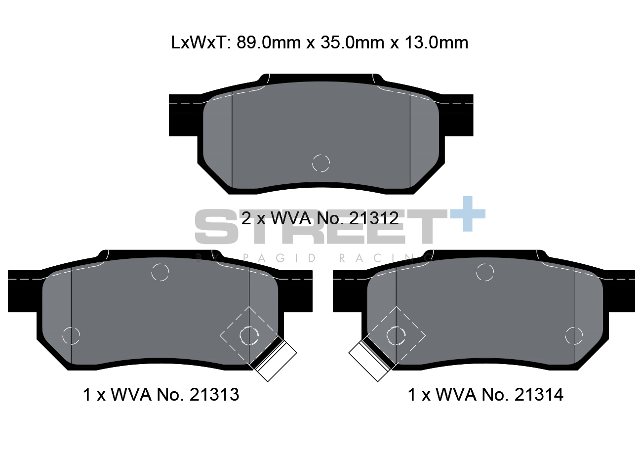 PAGID STREET + BRAKE PADS U2623 HONDA CIVIC AND INTEGRA DC5 - FRONT