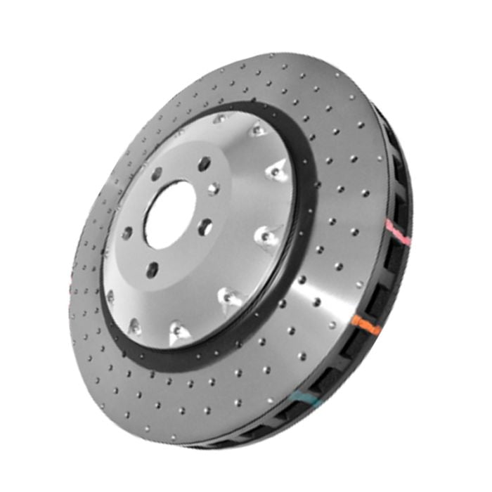 DBA 5000 Series T3 Cross Drilled Dimpled Brake Rotor With Hat - Ford Mustang GT FN 2017-2023