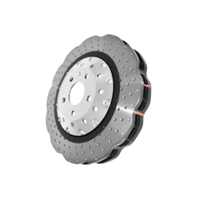 DBA 5000 Series T3 Wave Design Slotted Cross Drilled Dimpled Brake Discs With Hat - AUDI