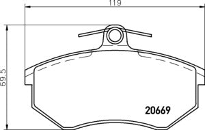 MINTEX RACING BRAKE PADS MDB1253 VOLKSWAGEN GOLF FRONT