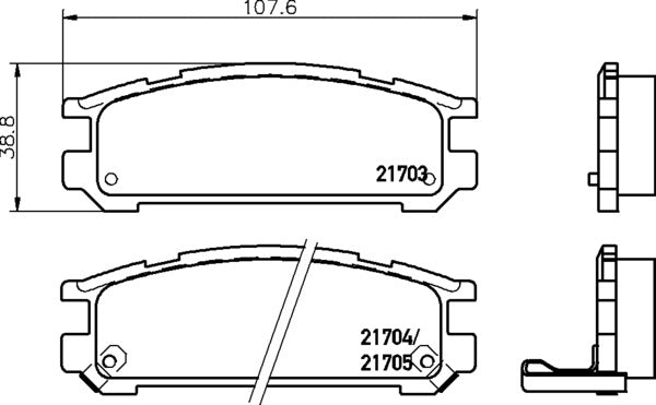 MINTEX RACING BRAKE PADS MDB1497 SUBARU IMPREZA REAR