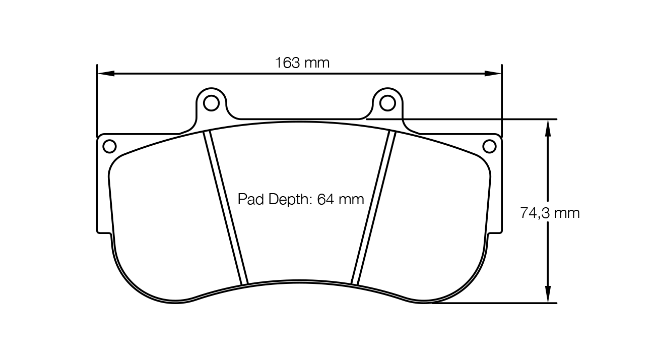 PAGID RACING BRAKE PADS U2564 AP CALIPER, VARIOUS GT3 (M4, 296, AMG, 991.2, 992) FRONT