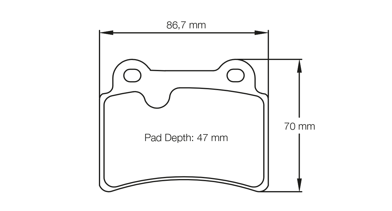 PAGID RACING BRAKE PADS U8069 MITSUBISHI EVO 10 REAR, BREMBO HP2 84.7X70