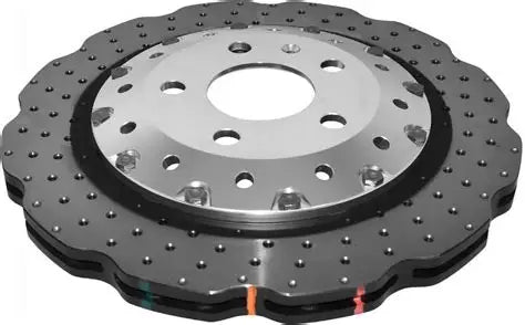 DBA 5000 Series T3 Wave Design Slotted Cross Drilled Dimpled Brake Discs With Hat - AUDI