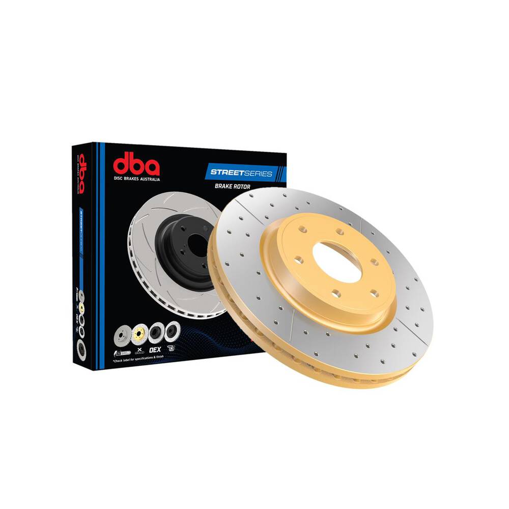 DBA Street Series X Gold Cross Drilled Replacement Brake Discs